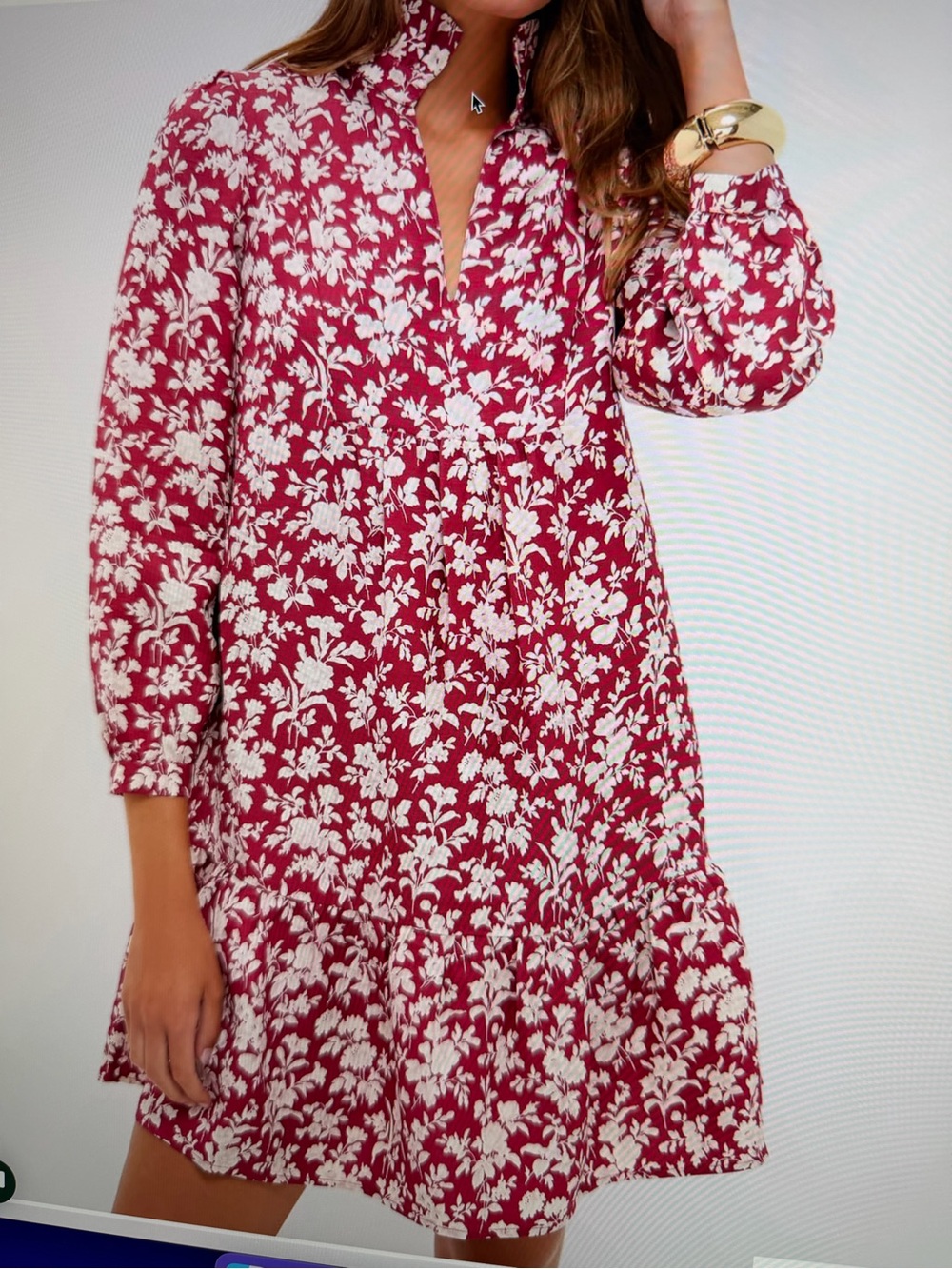 Tuckernuck Red Floral Tiered Dress Large NWT